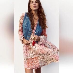 Zara Cropped Denim Vest